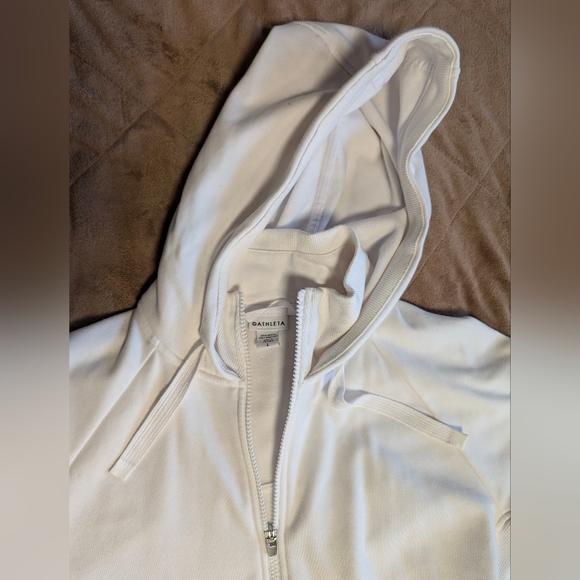 Athleta Triumph Hoodie Jacket - White- Size L - Picture 3 of 11